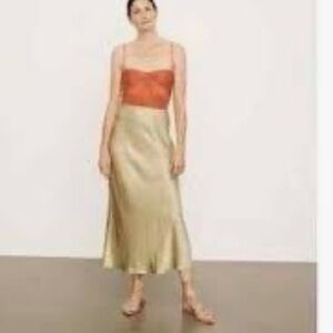 Vince silk slip skirt with side slit